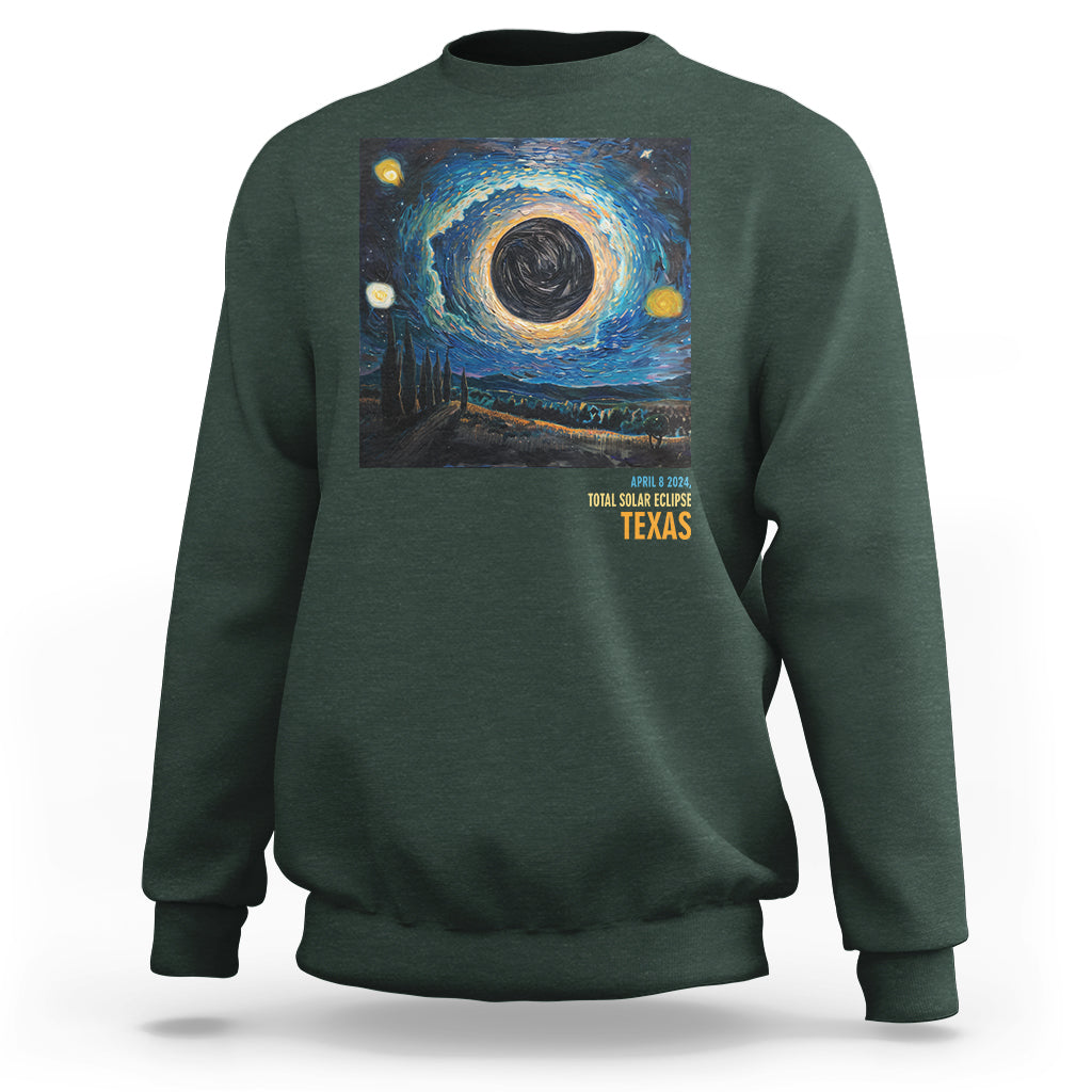Total Solar Eclipse Sweatshirt April 8 2024 Starry Night Totality - Wonder Print Shop