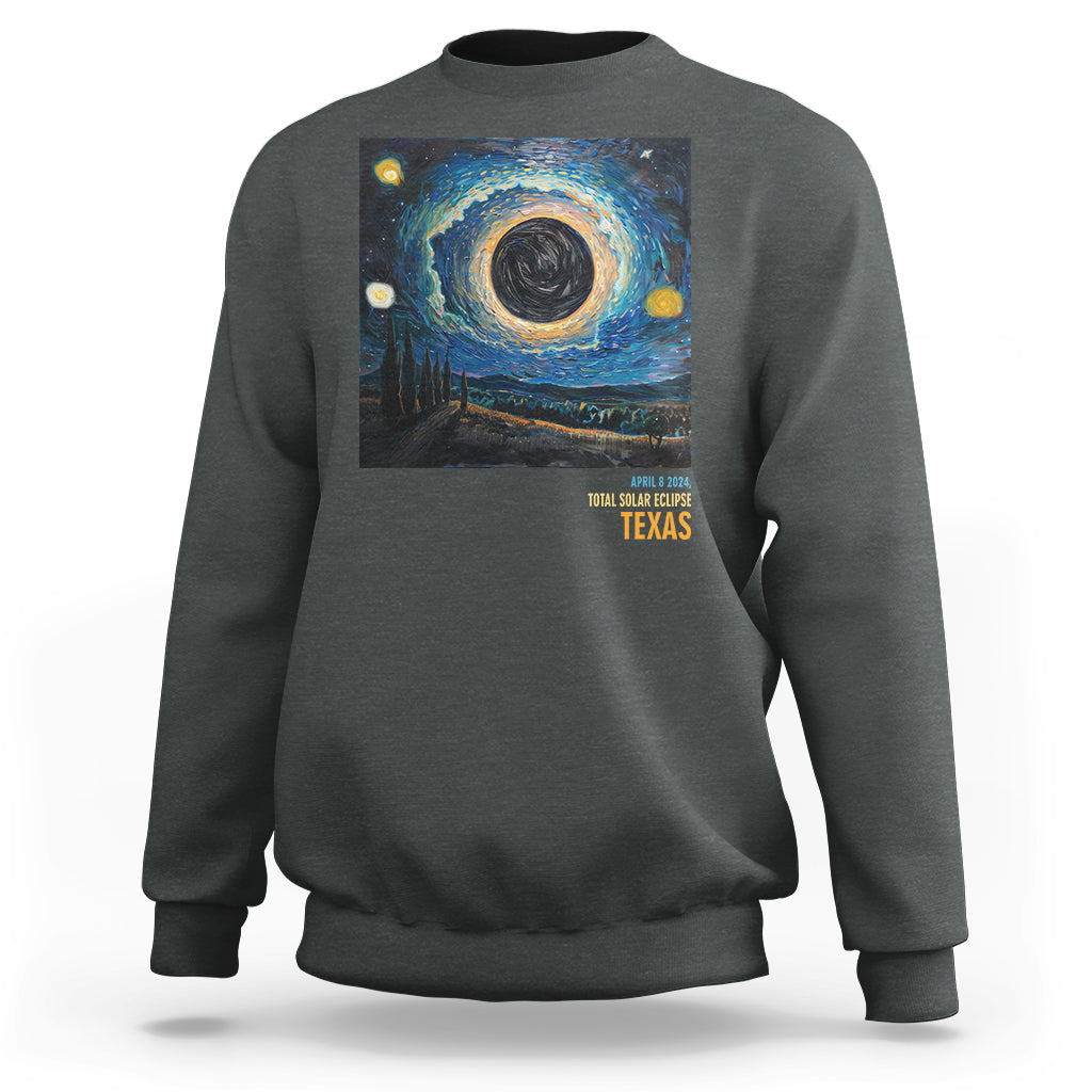 Total Solar Eclipse Sweatshirt April 8 2024 Starry Night Totality - Wonder Print Shop