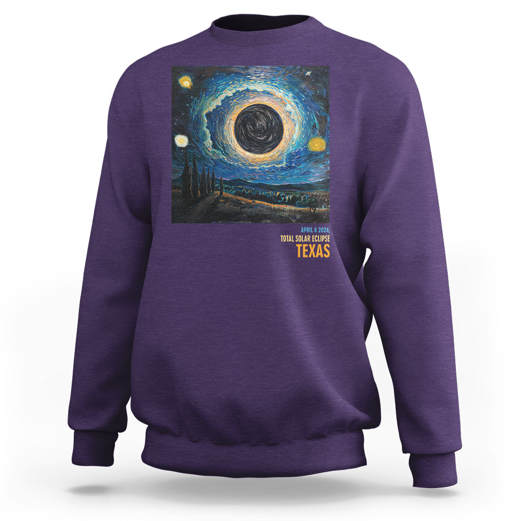 Total Solar Eclipse Sweatshirt April 8 2024 Starry Night Totality - Wonder Print Shop