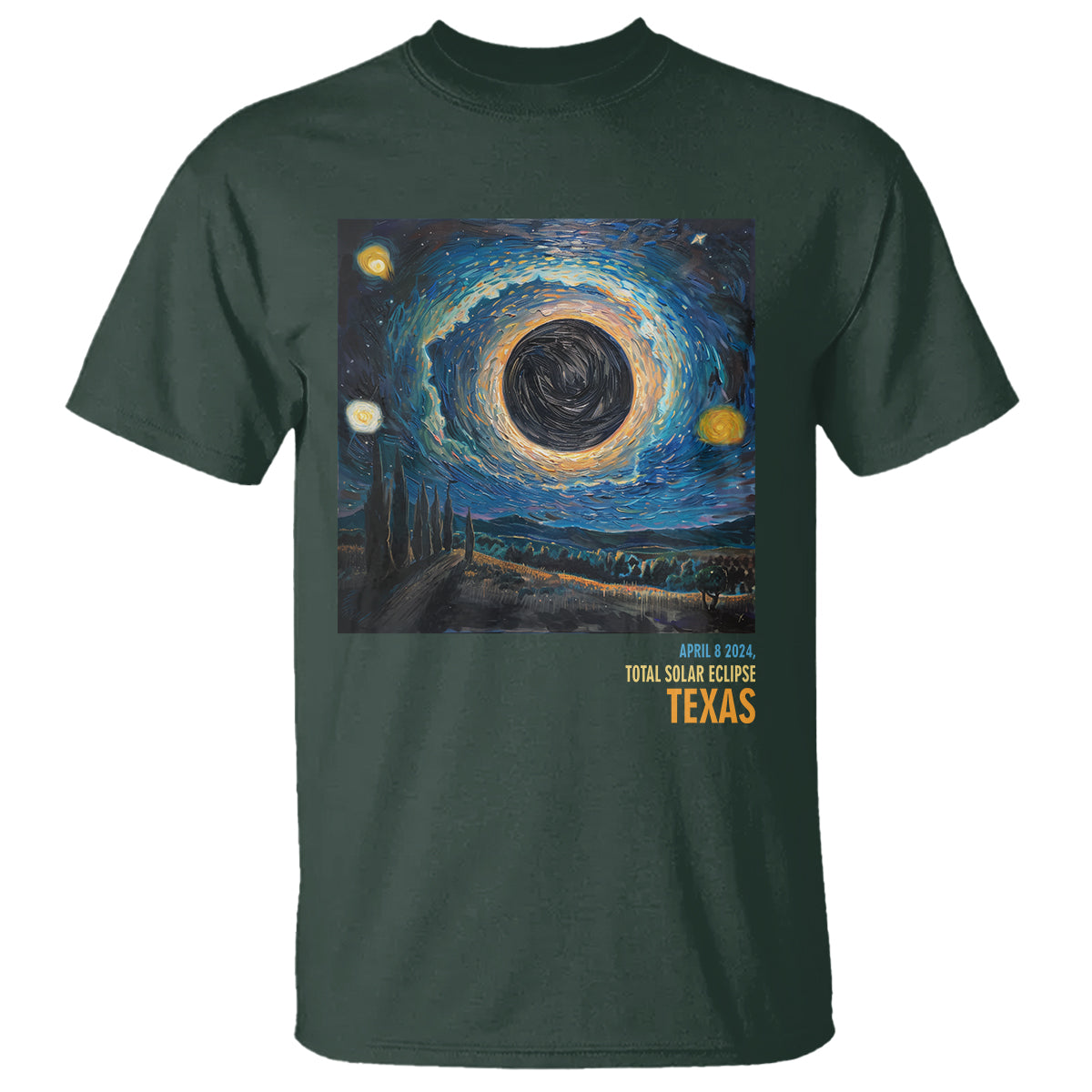 Total Solar Eclipse T Shirt April 8 2024 Starry Night Totality - Wonder Print Shop