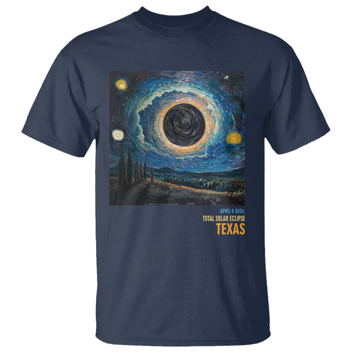 Total Solar Eclipse T Shirt April 8 2024 Starry Night Totality - Wonder Print Shop