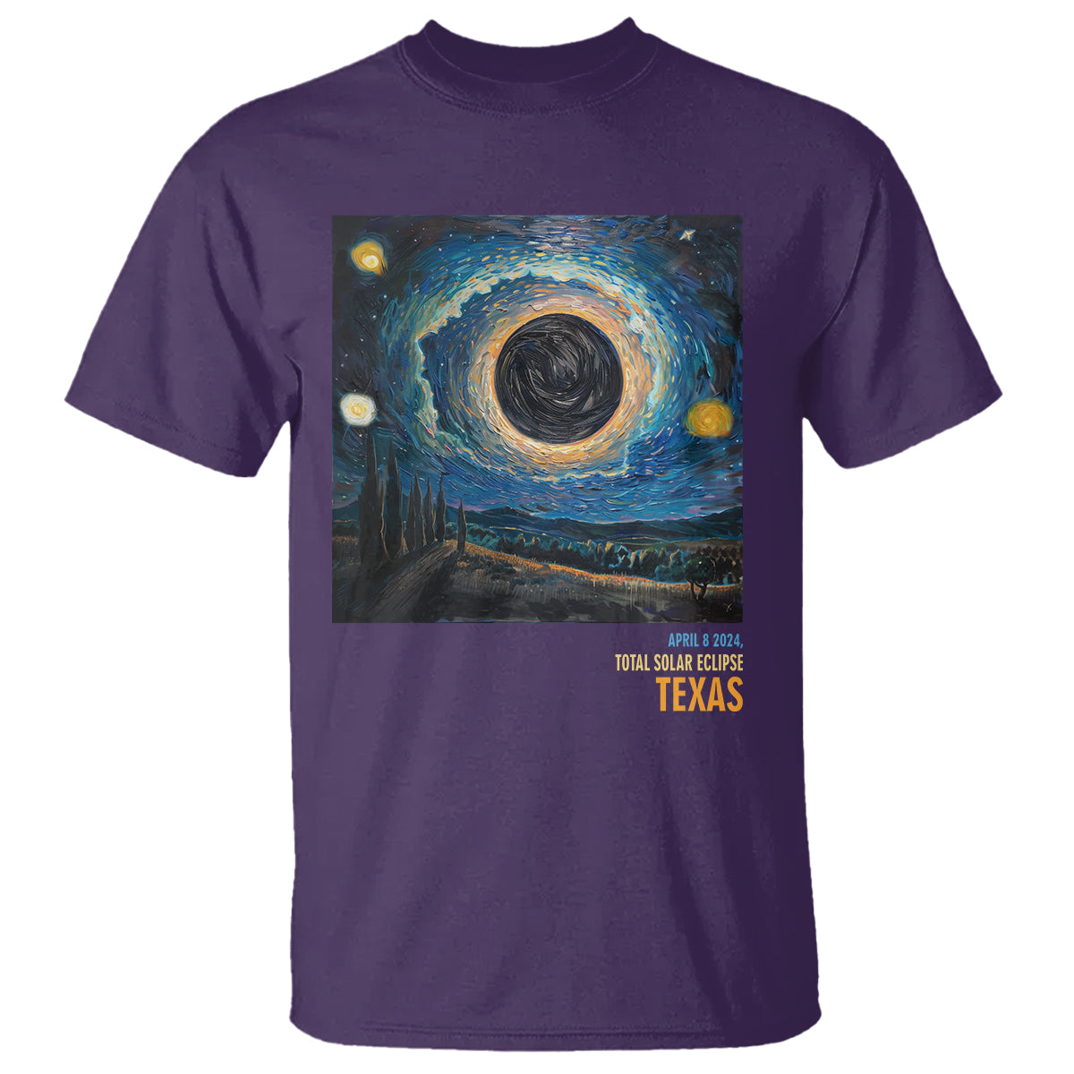 Total Solar Eclipse T Shirt April 8 2024 Starry Night Totality - Wonder Print Shop
