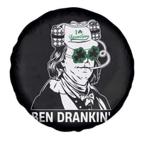 Funny St Patrick's Day Ben Dranking Spare Tire Cover Benjamin Franklin Retro Saint Paddy's Day