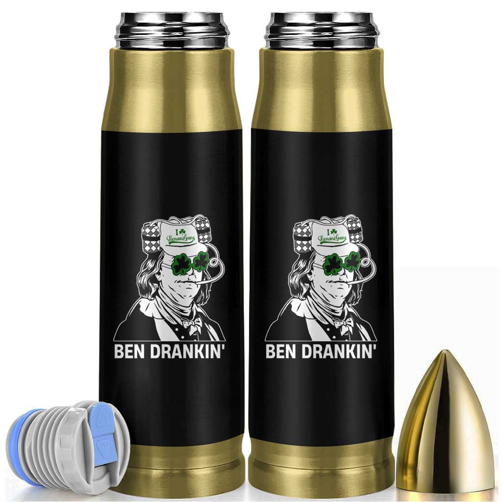 Funny St Patrick's Day Ben Dranking Bullet Tumbler Benjamin Franklin Retro Saint Paddy's Day