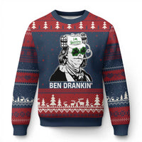 Funny St Patrick's Day Ben Dranking Ugly Christmas Sweater Benjamin Franklin Retro Saint Paddy's Day - Wonder Print Shop