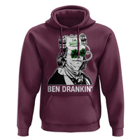 Funny St Patrick's Day Ben Dranking Hoodie Benjamin Franklin Retro Saint Paddy's Day