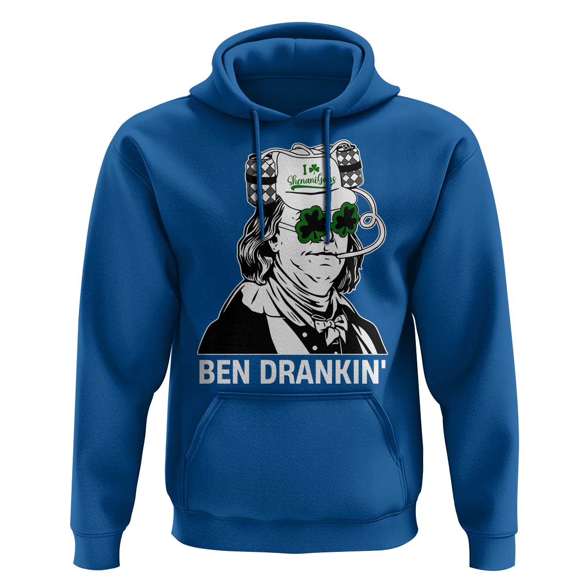 Funny St Patrick's Day Ben Dranking Hoodie Benjamin Franklin Retro Saint Paddy's Day