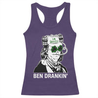 Funny St Patrick's Day Ben Dranking Racerback Tank Top Benjamin Franklin Retro Saint Paddy's Day