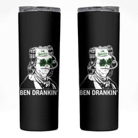 Funny St Patrick's Day Ben Dranking Skinny Tumbler Benjamin Franklin Retro Saint Paddy's Day