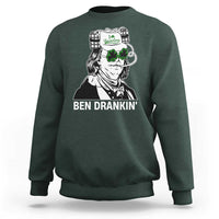 Funny St Patrick's Day Ben Dranking Sweatshirt Benjamin Franklin Retro Saint Paddy's Day