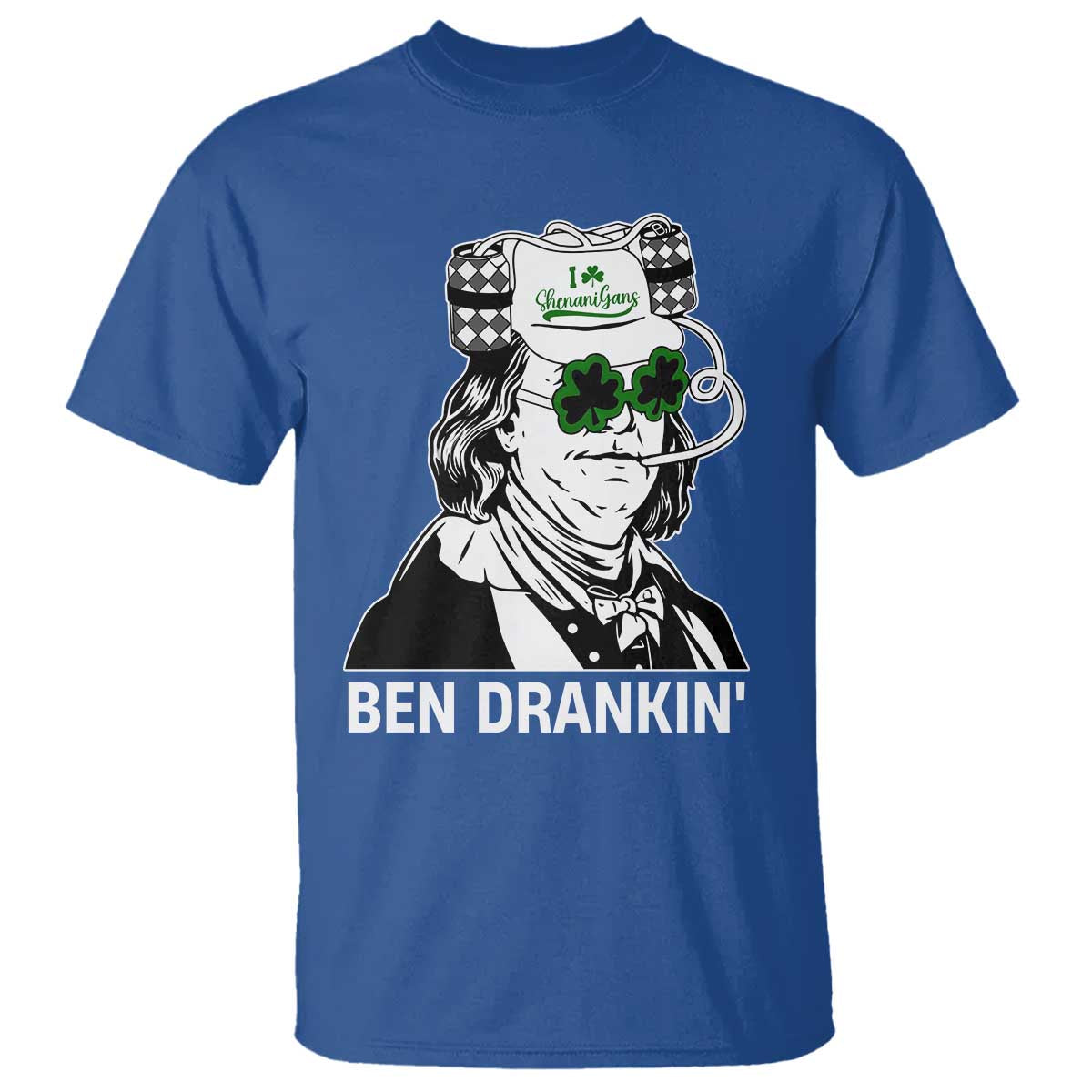 Funny St Patrick's Day Ben Dranking T Shirt Benjamin Franklin Retro Saint Paddy's Day