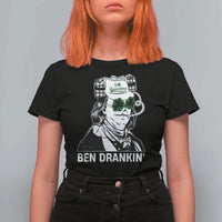 Funny St Patrick's Day Ben Dranking T Shirt For Women Benjamin Franklin Retro Saint Paddy's Day