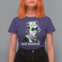 Funny St Patrick's Day Ben Dranking T Shirt For Women Benjamin Franklin Retro Saint Paddy's Day