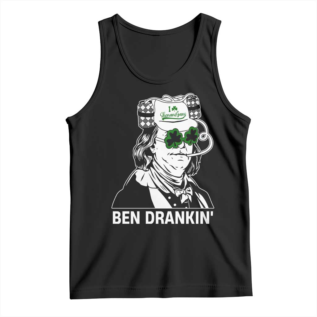 Funny St Patrick's Day Ben Dranking Tank Top Benjamin Franklin Retro Saint Paddy's Day