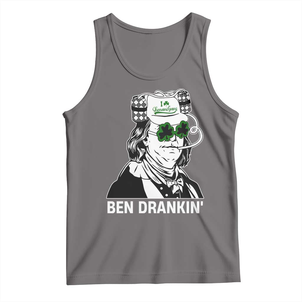 Funny St Patrick's Day Ben Dranking Tank Top Benjamin Franklin Retro Saint Paddy's Day
