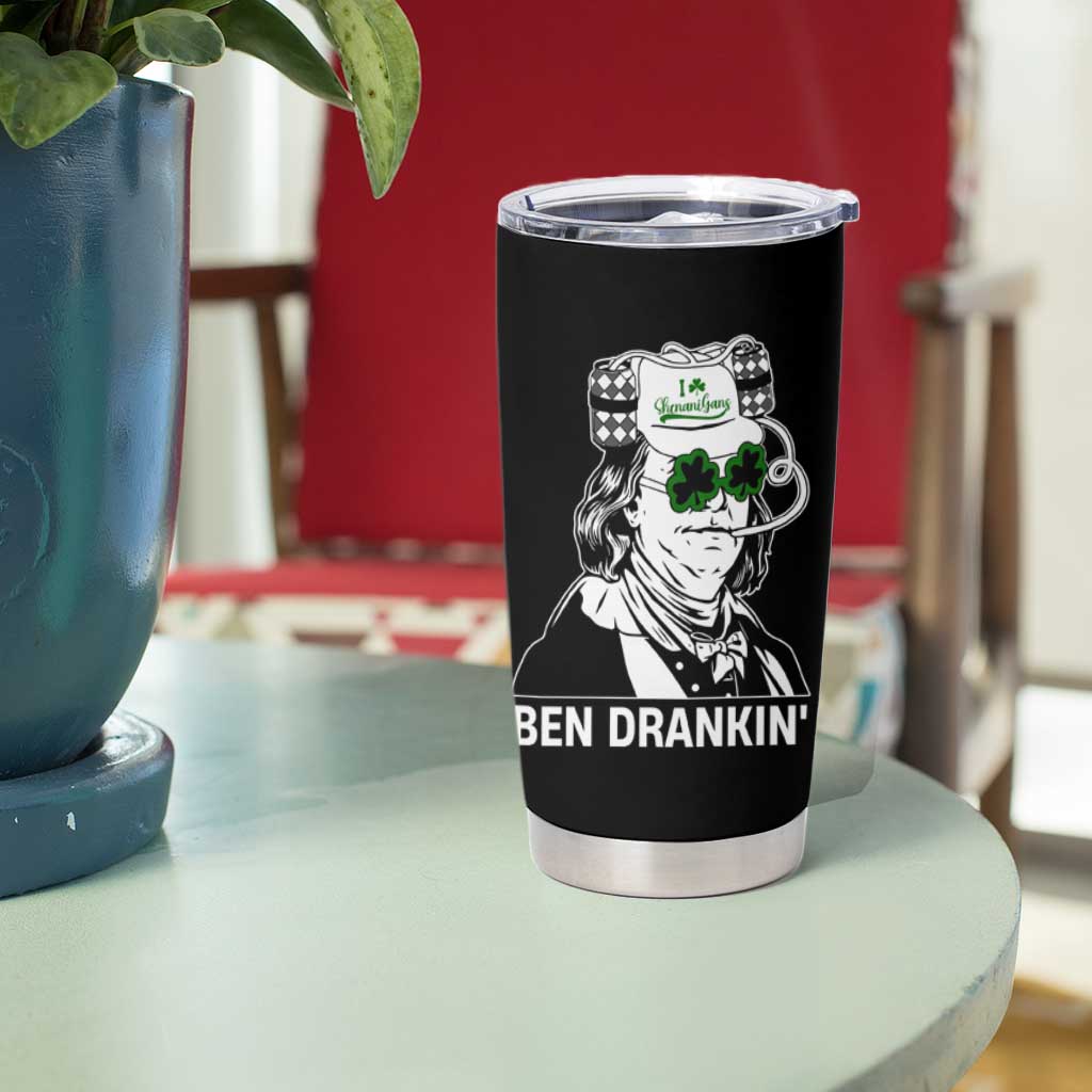 Funny St Patrick's Day Ben Dranking Tumbler Cup Benjamin Franklin Retro Saint Paddy's Day