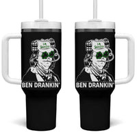 Funny St Patrick's Day Ben Dranking Tumbler With Handle Benjamin Franklin Retro Saint Paddy's Day