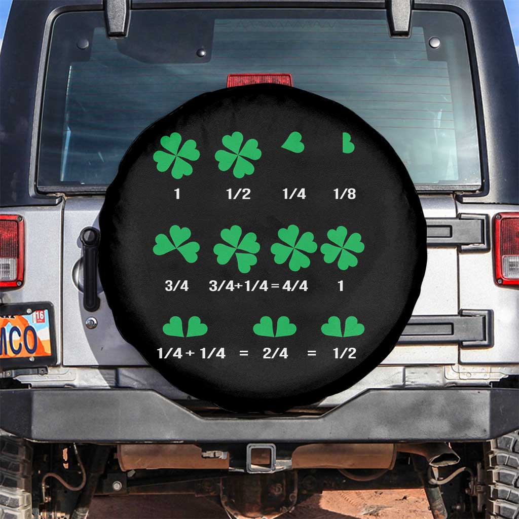 Funny Shamrock Fraction Spare Tire Cover St Patrick's Day Math Lover