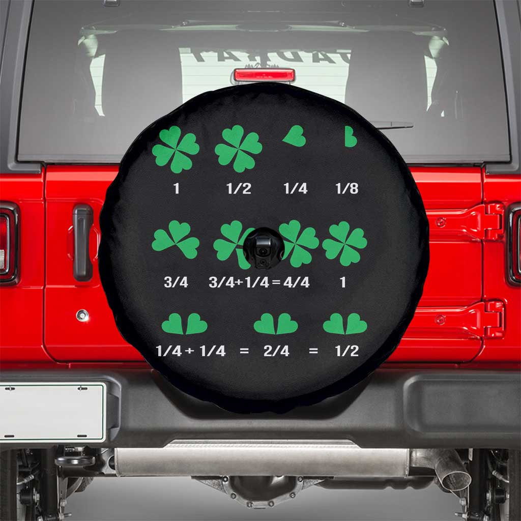 Funny Shamrock Fraction Spare Tire Cover St Patrick's Day Math Lover
