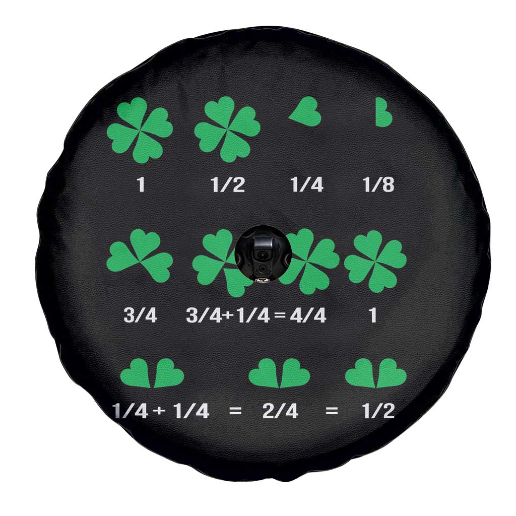 Funny Shamrock Fraction Spare Tire Cover St Patrick's Day Math Lover