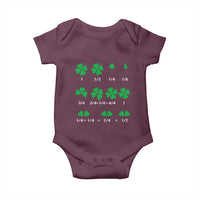 Funny Shamrock Fraction Baby Onesie St Patrick's Day Math Lover