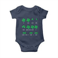 Funny Shamrock Fraction Baby Onesie St Patrick's Day Math Lover