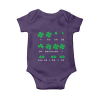 Funny Shamrock Fraction Baby Onesie St Patrick's Day Math Lover