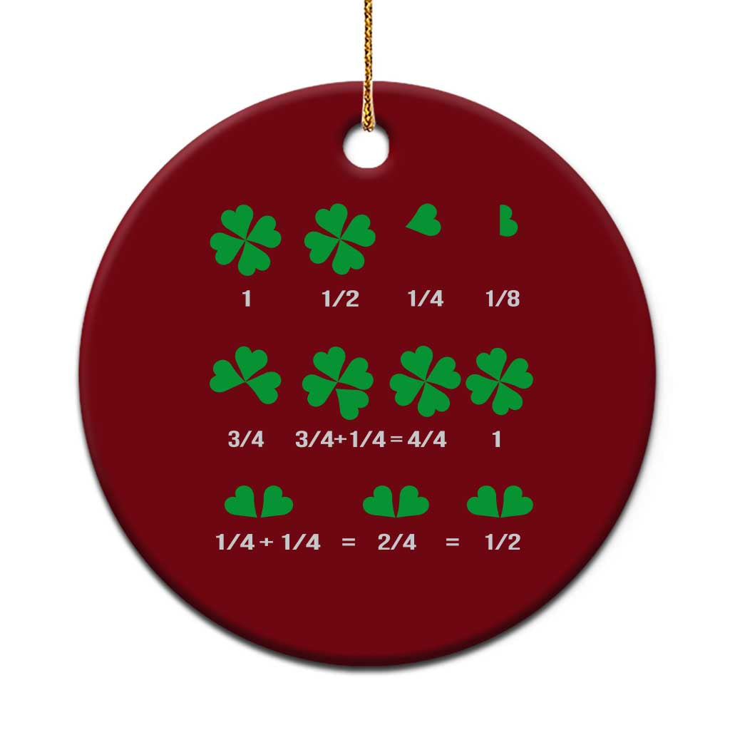 Funny Shamrock Fraction Ceramic Ornament St Patrick's Day Math Lover - Wonder Print Shop