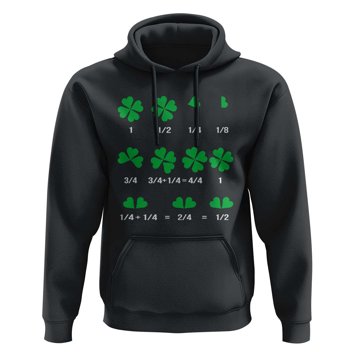 Funny Shamrock Fraction Hoodie St Patrick's Day Math Lover