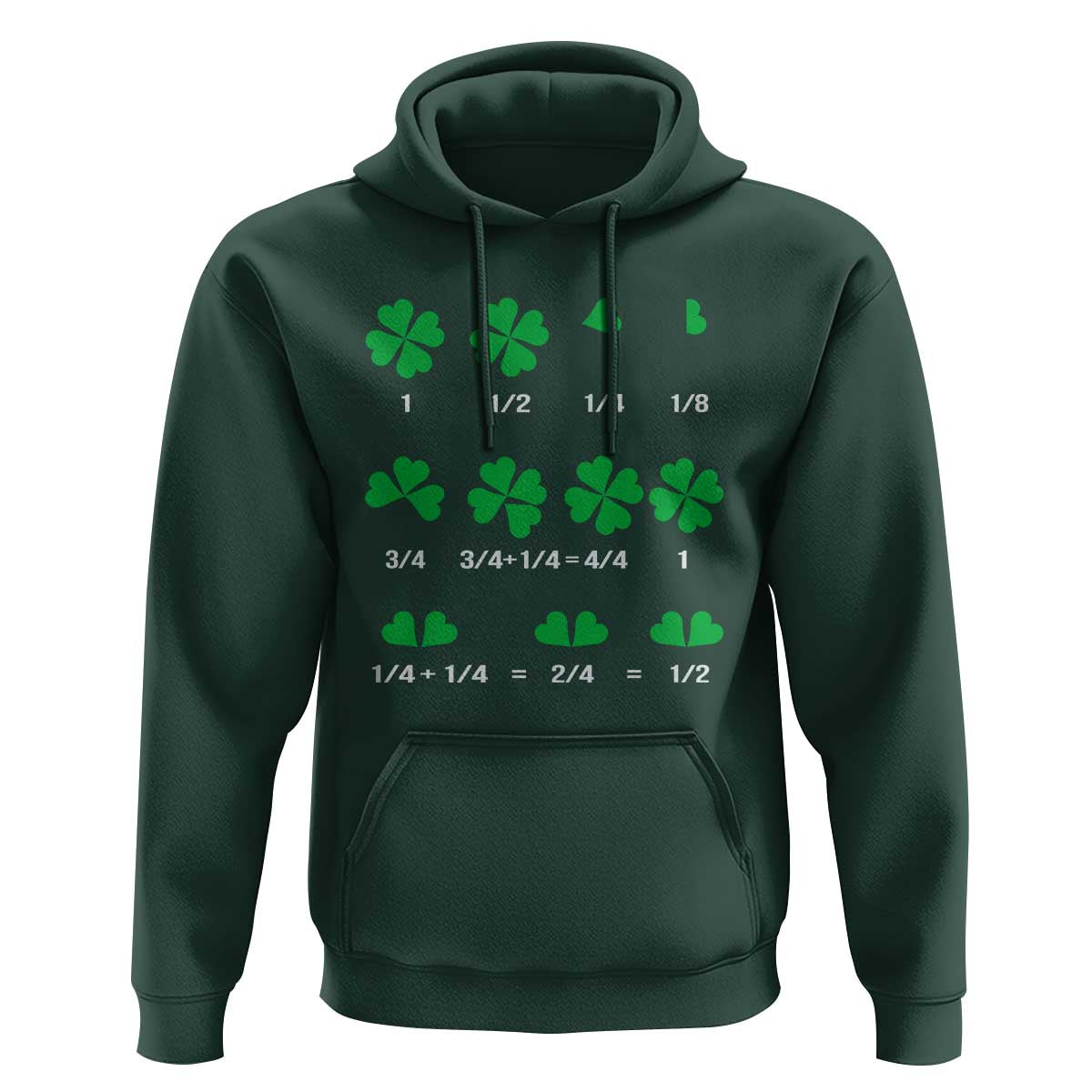 Funny Shamrock Fraction Hoodie St Patrick's Day Math Lover