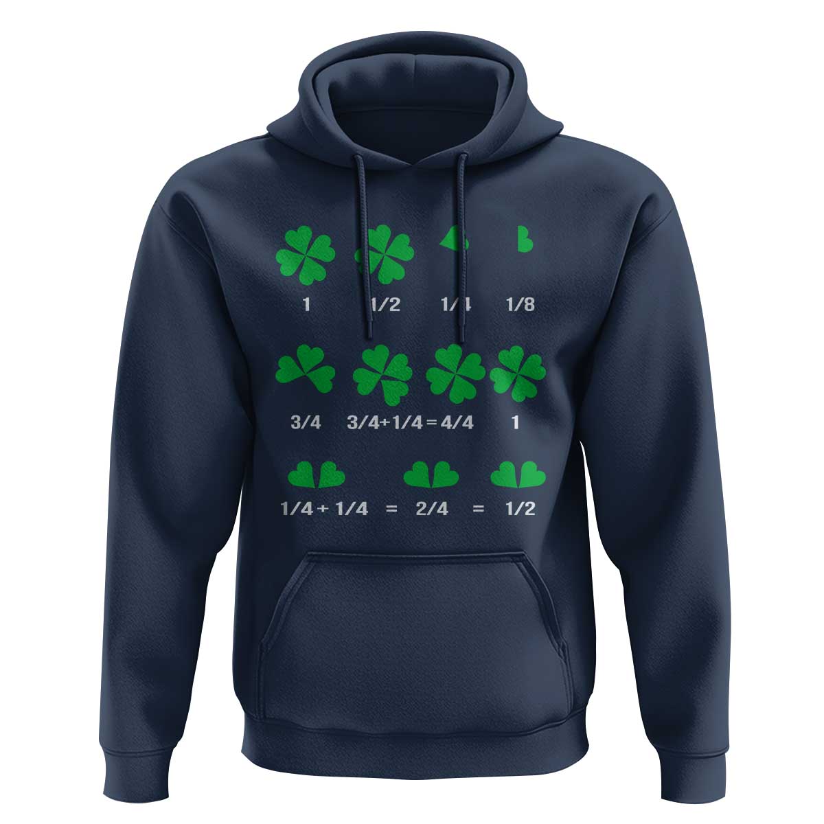 Funny Shamrock Fraction Hoodie St Patrick's Day Math Lover