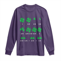 Funny Shamrock Fraction Long Sleeve Shirt St Patrick's Day Math Lover