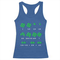 Funny Shamrock Fraction Racerback Tank Top St Patrick's Day Math Lover