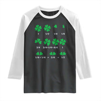 Funny Shamrock Fraction Raglan Shirt St Patrick's Day Math Lover