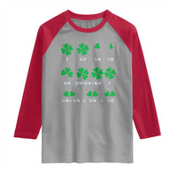 Funny Shamrock Fraction Raglan Shirt St Patrick's Day Math Lover