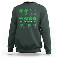 Funny Shamrock Fraction Sweatshirt St Patrick's Day Math Lover