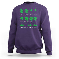 Funny Shamrock Fraction Sweatshirt St Patrick's Day Math Lover