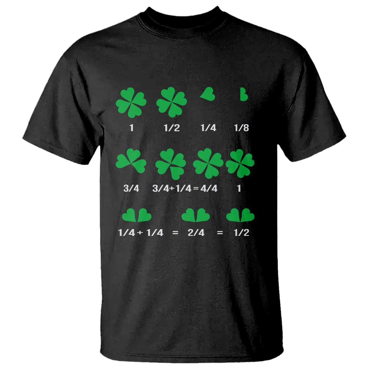 Funny Shamrock Fraction T Shirt St Patrick's Day Math Lover