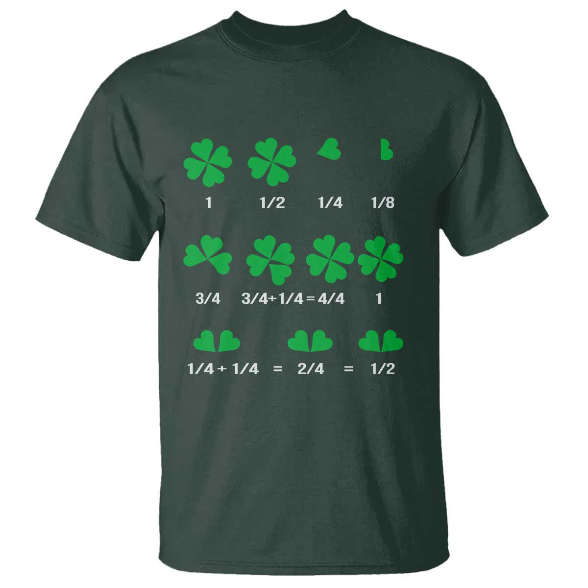 Funny Shamrock Fraction T Shirt St Patrick's Day Math Lover