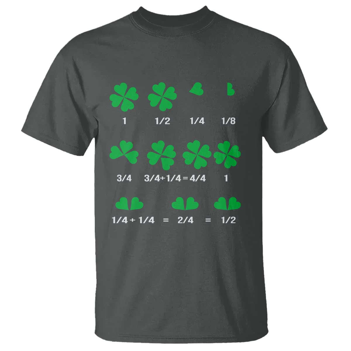 Funny Shamrock Fraction T Shirt St Patrick's Day Math Lover