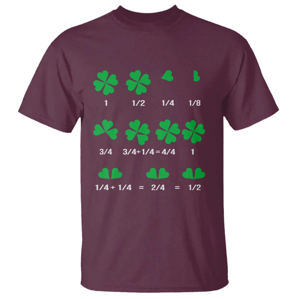 Funny Shamrock Fraction T Shirt St Patrick's Day Math Lover