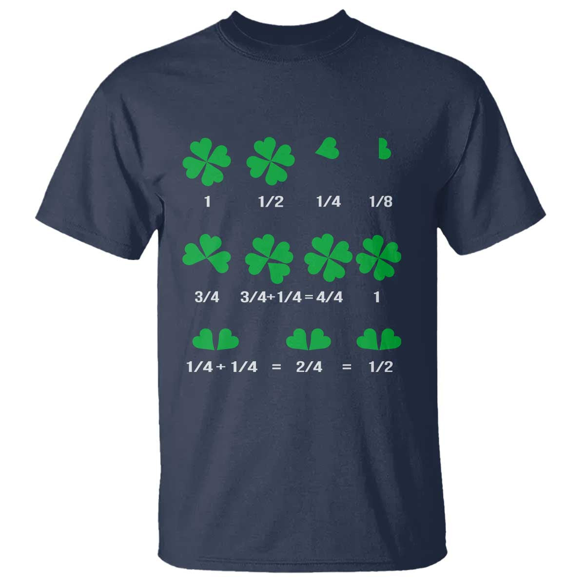 Funny Shamrock Fraction T Shirt St Patrick's Day Math Lover