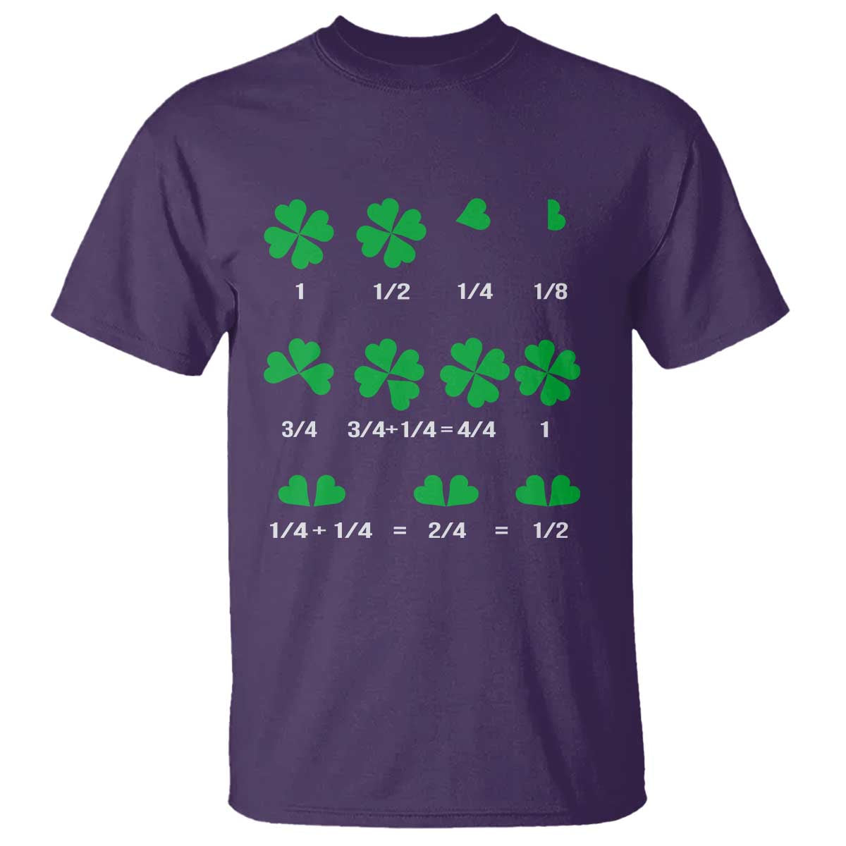 Funny Shamrock Fraction T Shirt St Patrick's Day Math Lover