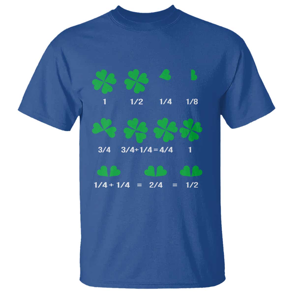 Funny Shamrock Fraction T Shirt St Patrick's Day Math Lover
