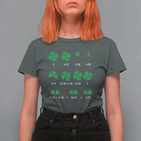 Funny Shamrock Fraction T Shirt For Women St Patrick's Day Math Lover