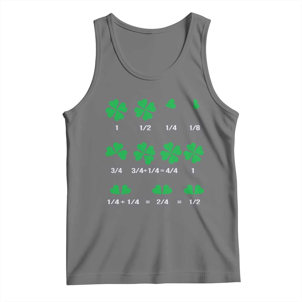 Funny Shamrock Fraction Tank Top St Patrick's Day Math Lover