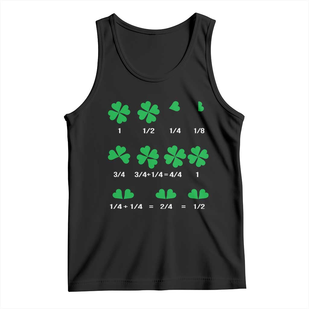 Funny Shamrock Fraction Tank Top St Patrick's Day Math Lover