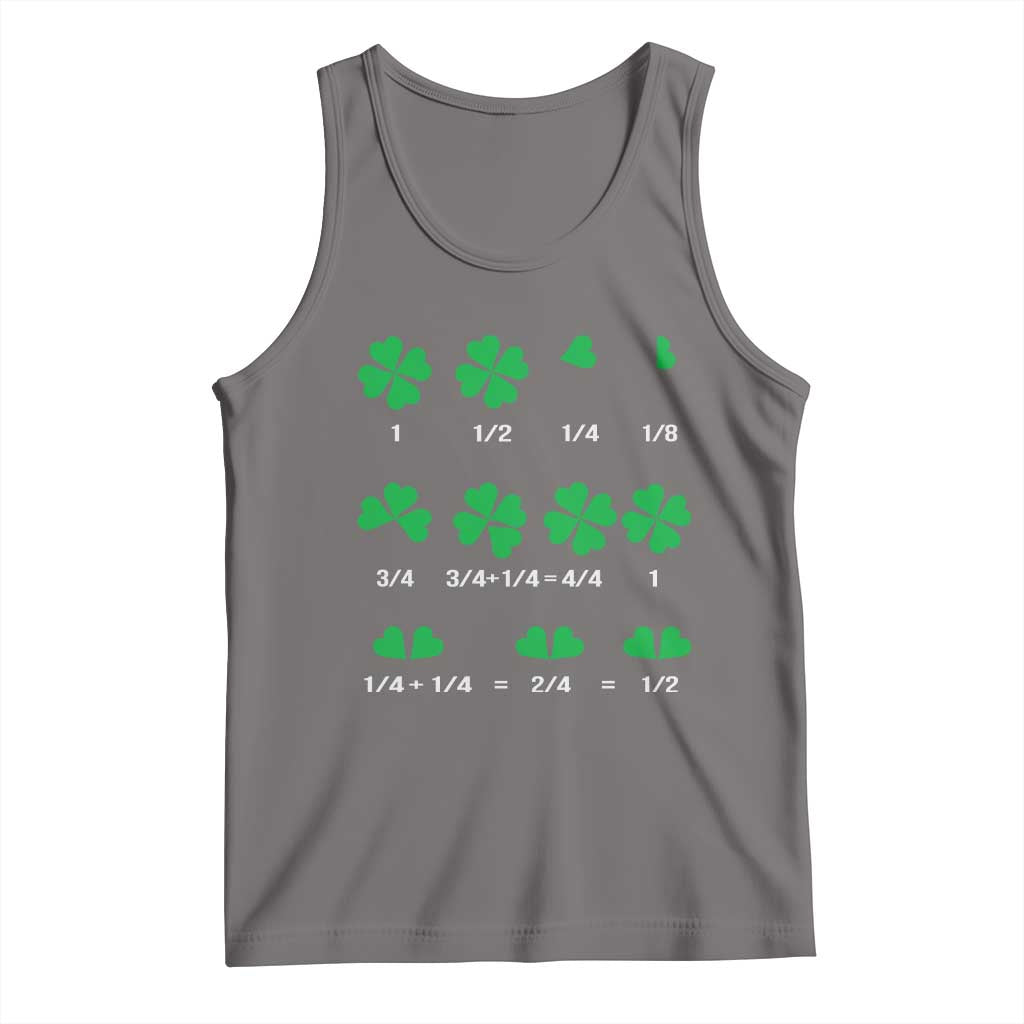 Funny Shamrock Fraction Tank Top St Patrick's Day Math Lover