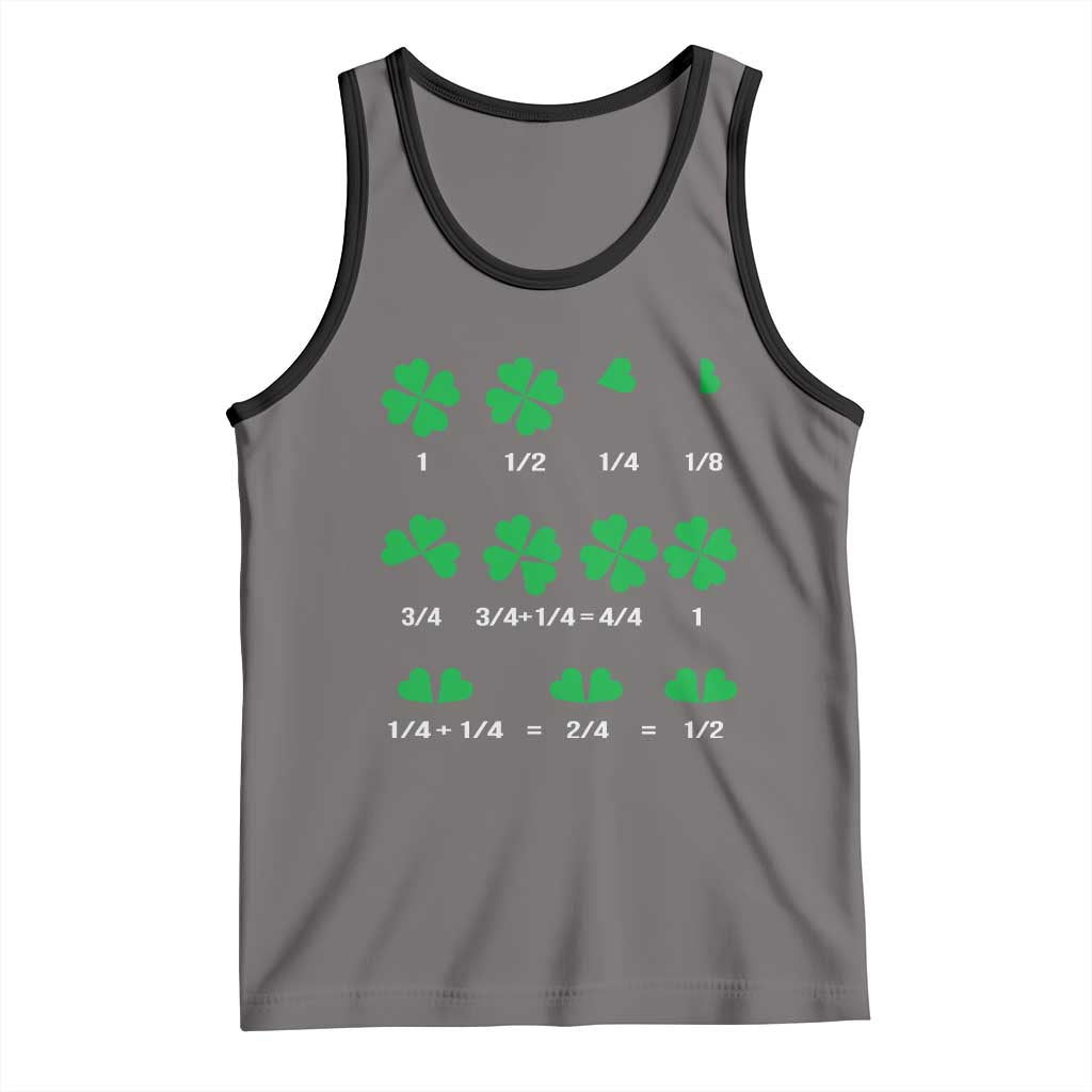 Funny Shamrock Fraction Tank Top St Patrick's Day Math Lover