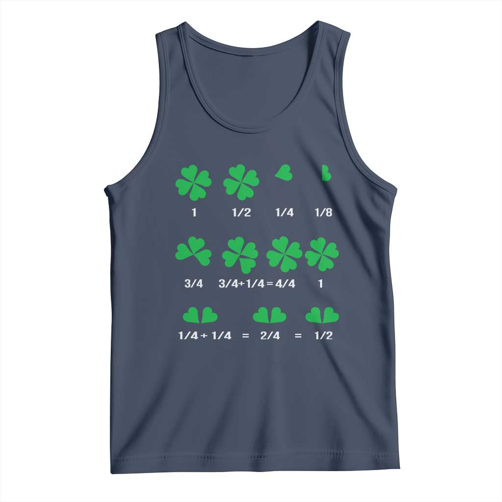 Funny Shamrock Fraction Tank Top St Patrick's Day Math Lover